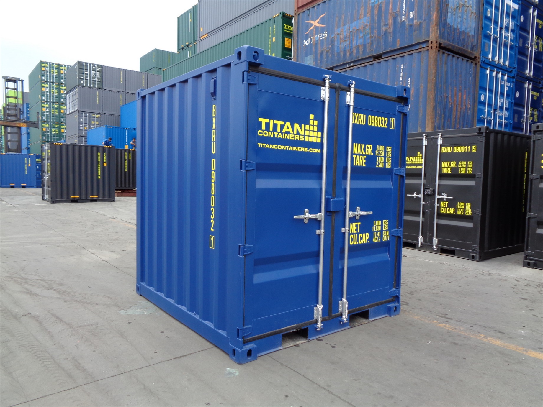 6 8 10 blue doors closed foot storage container TITAN Shiipping Containers