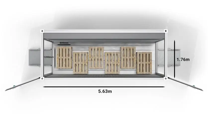 ArcticBlast 20ft Pallets Euro Top Dimensions