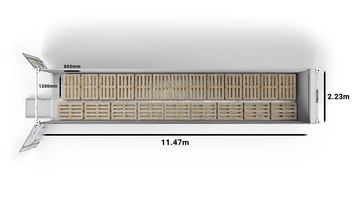 22 Euro Pallets in a 40ft Horizon