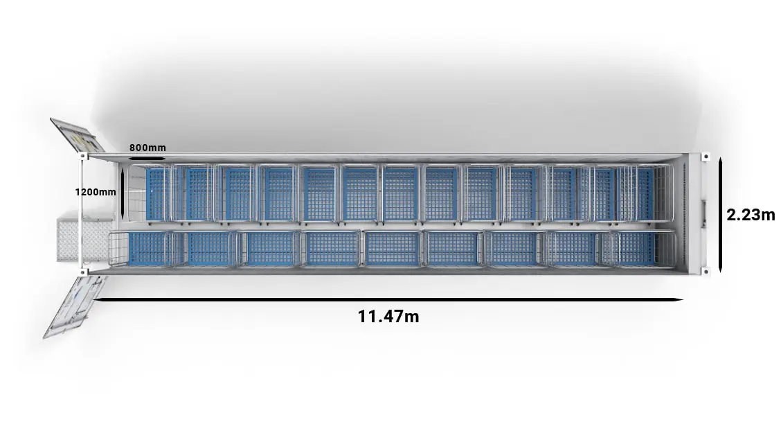 22 Trolleys in a 40ft Horizon