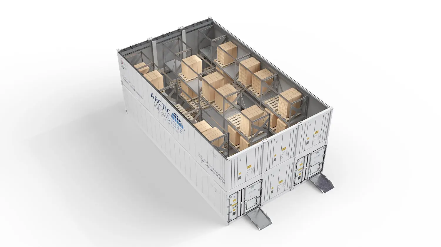 Arctic_MegaStore_3-Bay_Top-angled_shelving