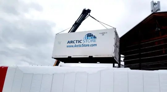 Arcticstore container at the Winter Olympics 2026